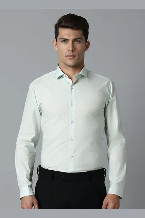Louis Philippe Men Super Spread Collar Geometric Printed Cotton Formal Shirt