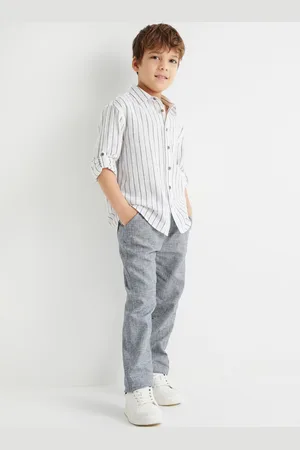 Koton Boys Self Design Straight Fit Linen Cotton Trousers