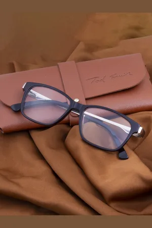 Ted Smith Unisex Brown & White Full Rim Wayfarer Frames Eyeglasses
