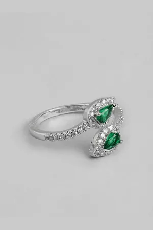 DressBerry Women Stone-Studded Adjustable Finger Ring