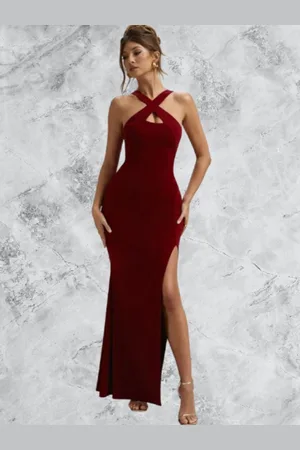 Moda Rapido Crepe Bodycon Maxi Dress