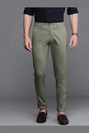 Louis Philippe Men Mid-Rise Geometricl Printed Super Slim Fit Chinos