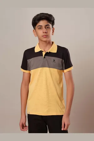 TECHNOSPORT Boys Colourblocked Polo Collar Pockets Slim Fit T-shirt