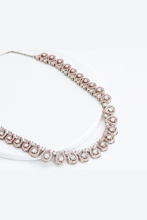 GIVA Silver Rhodium-Plated Necklace