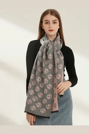 JC Collection Women Pink & Grey Printed Scarf