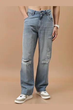 Highlander Men Relaxed Fit Mid-Rise Mildly Distressed Light Fade Jeans