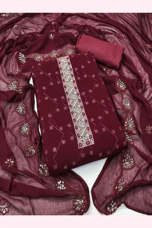 Lilots Floral Embroidered Unstitched Dress Material