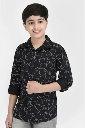 Crimsoune Club Boys Standard Slim Fit Abstract Printed Pure Cotton Casual Shirt