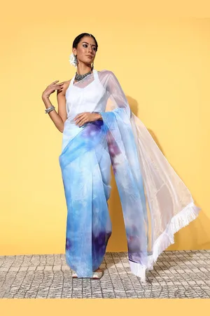 DIVASTRI Tie and Dye Organza Saree