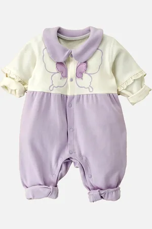 Little Surprise Box LLP Kids Butterfly Full Sleeves Jumpsuit Style Romper