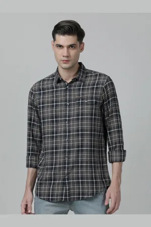 Crocodile Men Tartan Checks Checked Casual Shirt