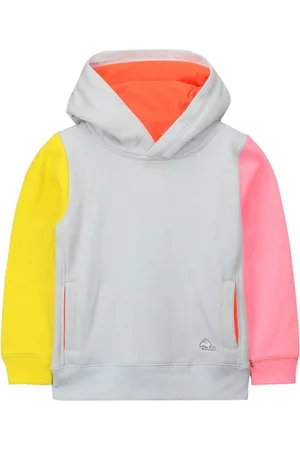 Cherry Crumble Boys Grey & Yellow Colourblocked Hooded Sweatshirt