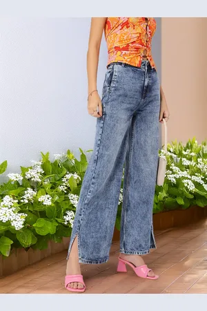 DressBerry Women Kooky Culture Creative Comfort Wide Leg Jeans