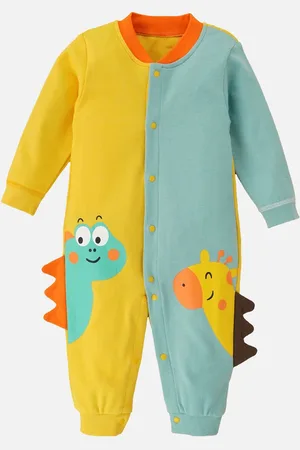 Little Surprise Box LLP Kids Cotton Colorblocked Full Sleeves Jumpsuit Romper