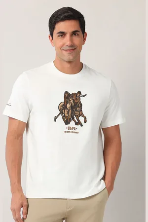 Ralph Lauren Men Graphic Printed Round Neck Cotton Relaxed Fit T-shirt