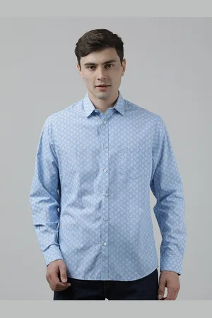 Crocodile Geometric Printed Opaque Casual Cotton Shirt