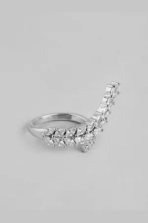 DressBerry Stone Studed Leaf-Shaped Finger Ring