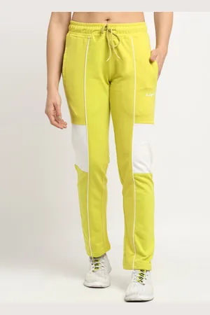 Club York Women Green & White Colourblocked Track Pants
