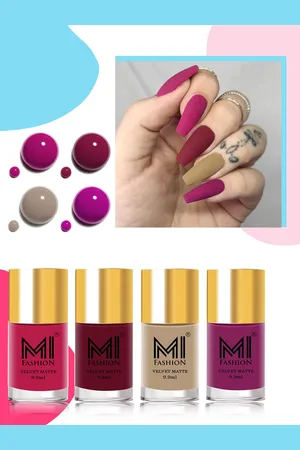 MI FASHION Set Of 4 Velvet Matte Lacquer Nail Polish 9.9ml Each - Shades 24-25-32-38