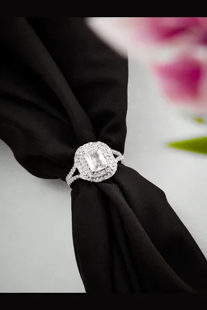 ATIBELLE Silver-Plated AD-Studded Finger Ring
