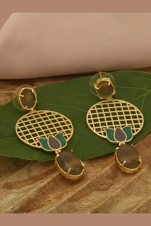 Celebravo Brass-Plated Drop Earrings