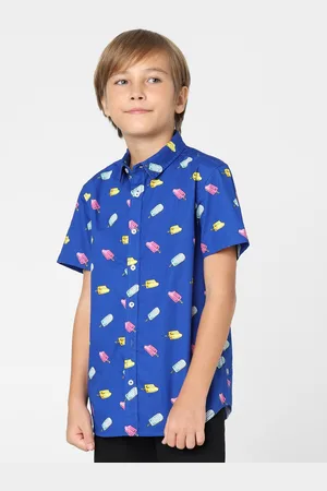 JACK & JONES Boys Printed Cotton Casual Shirt
