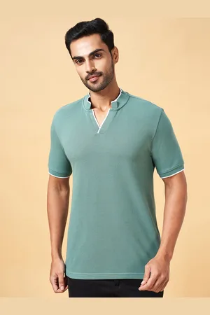 Pantaloons Mandarin Collar Slim Fit Cotton T-shirt