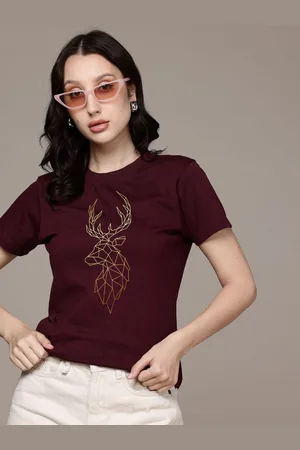 Moda Rapido Women Graphic Printed Round Neck Regular Fit Cotton T-shirt