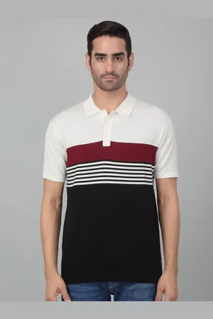 CANTABIL Striped Polo Collar Cotton T-shirt