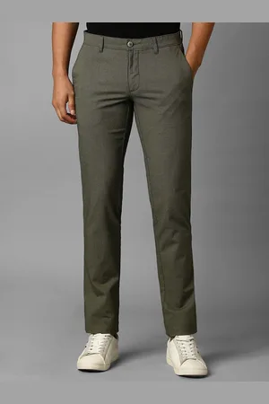 Louis Philippe Men Textured Slim Fit Trousers