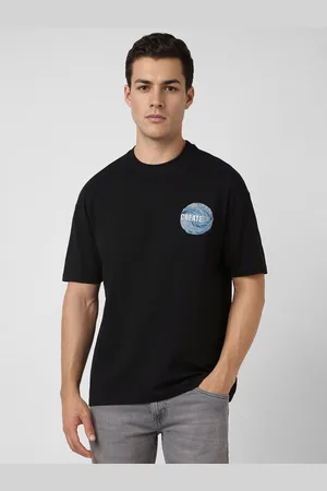 V Dot Men Graphic Printed Round Neck Cotton T-shirt