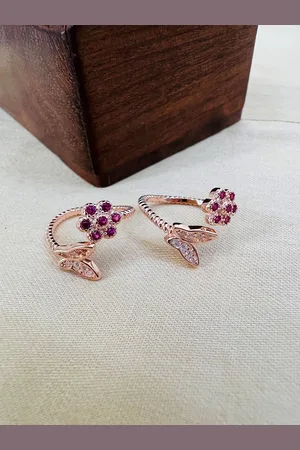ARTE Set Of 2 Artificial Stones 925 Sterling Silver Toe Rings