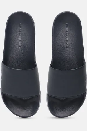 Tommy Hilfiger Men Solid Sliders With Minimal Striped & Brand Logo Print Detail