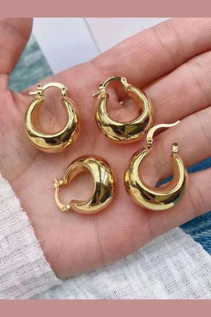 ZIVOM Set Of 2 18K Gold-Plated Crescent Shaped Hoop Earrings