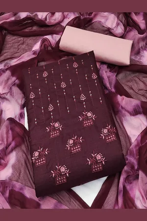 Lilots Floral Embroidered Unstitched Dress Material
