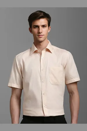 Louis Philippe Men Classic Spread Collar Solid Cotton Formal Shirt