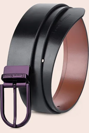 LOUIS STITCH Men Italian Leather Textured Reversible Belt