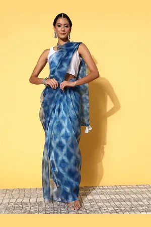 DIVASTRI Tie and Dye Organza Saree