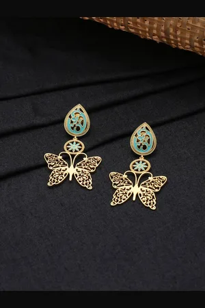 Celebravo Blue Animal Shaped Drop Earrings