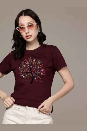 Moda Rapido Women Graphic Printed Round Neck Regular Fit Cotton T-shirt