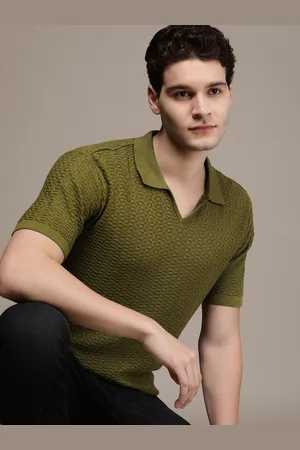 French Connection Self Design Polo Collar Pure Cotton T-shirt