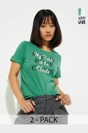 Max Collection Urb_N Women Typographic Printed T-Shirt - Pack of 2