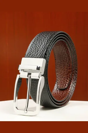 Teakwood Leathers Men Textured Leather Reversible Formal Belt