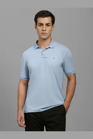 Louis Philippe Men Solid Polo Collar Cotton Slim Fit T-shirt