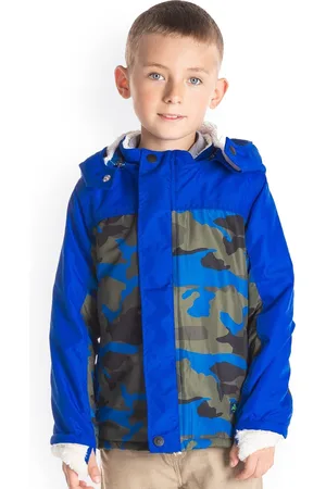 Cherry Crumble Boys Blue Camouflage Windcheater Padded Jacket
