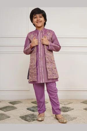 Vastramay Boys Ethnic Motifs Embroidered Regular Kurta with Pyjamas