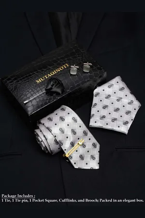 MUTAQINOTI Men 5Pcs Formal Accessory Gift Set