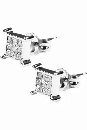 FIMBUL Stone Studded Stainless Steel Classic Studs Earrings