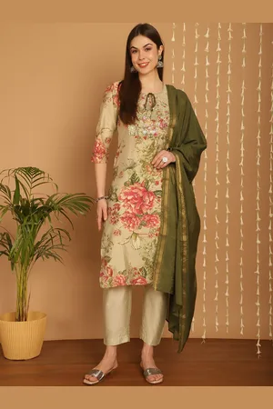 Kalini Floral Printed Kurta With Trousers & Dupatta