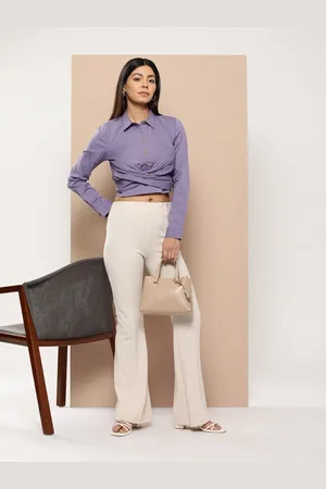 Chemistry Criss-Cross Strap Shirt Style Crop Top